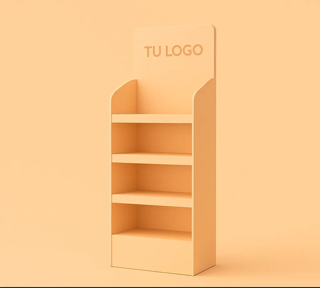 Espacio de color naranja representando material POP